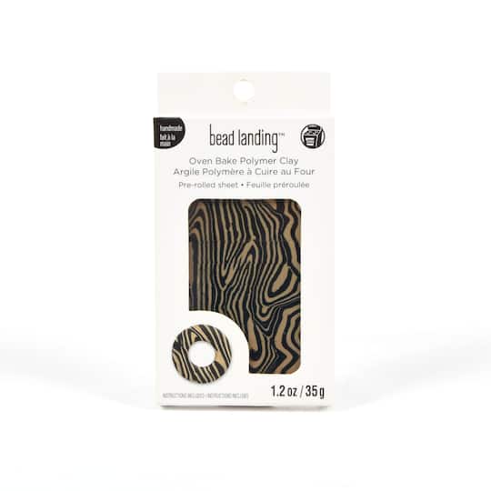 Tan Tiger Stripes Oven Bake Polymer Clay by Bead Landing&#x2122;